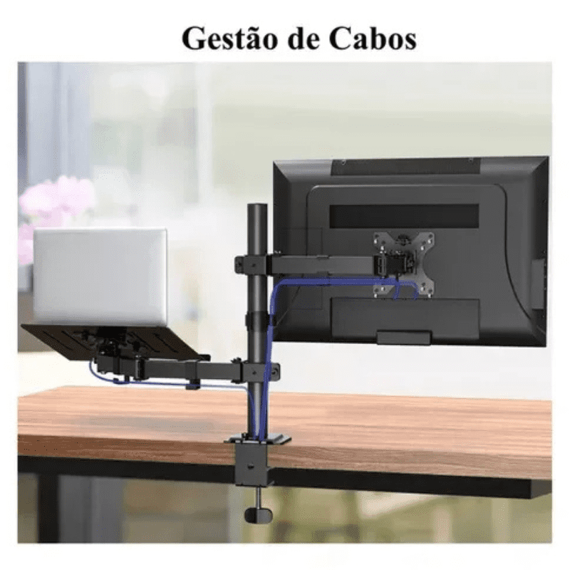 Articulating Monitor and Notebook Stand for Desk