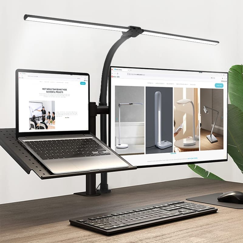 Articulating Monitor and Notebook Stand for Desk