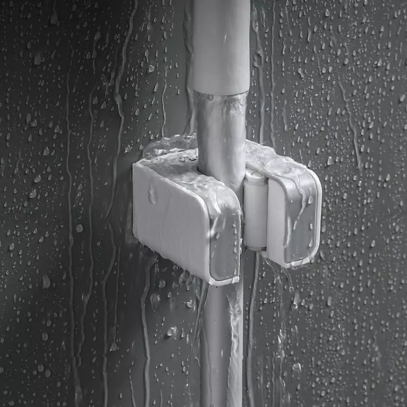 Wall-Mounted Broom and Mop Holder
