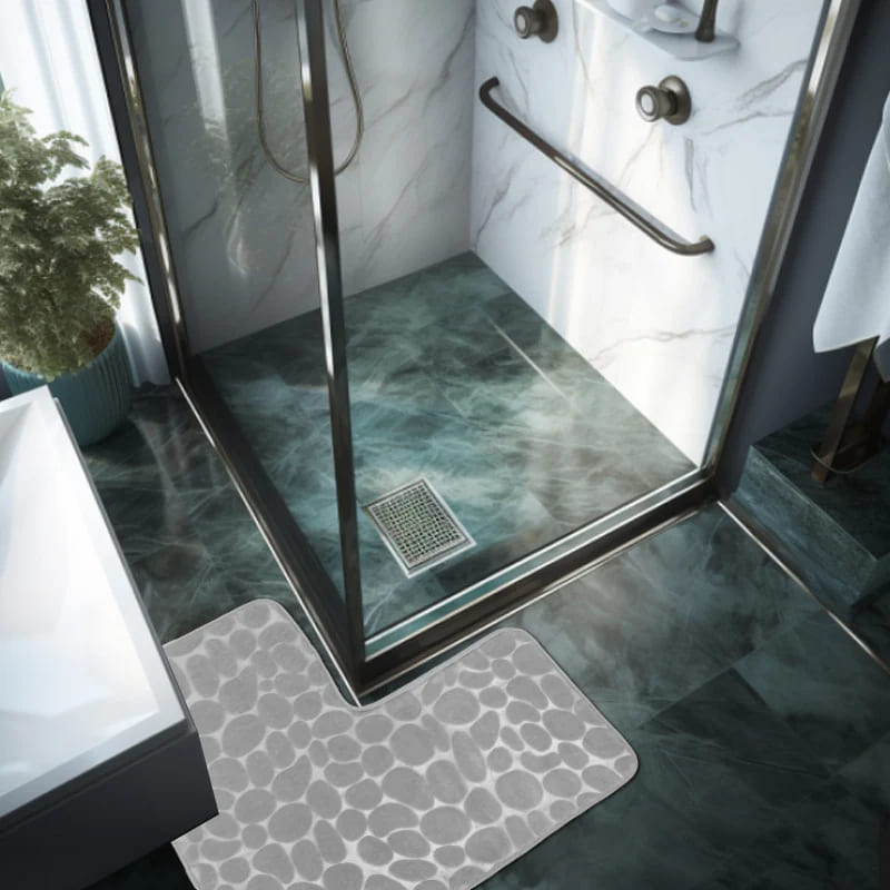 Non-slip Absorbent Bathroom Mat Corner