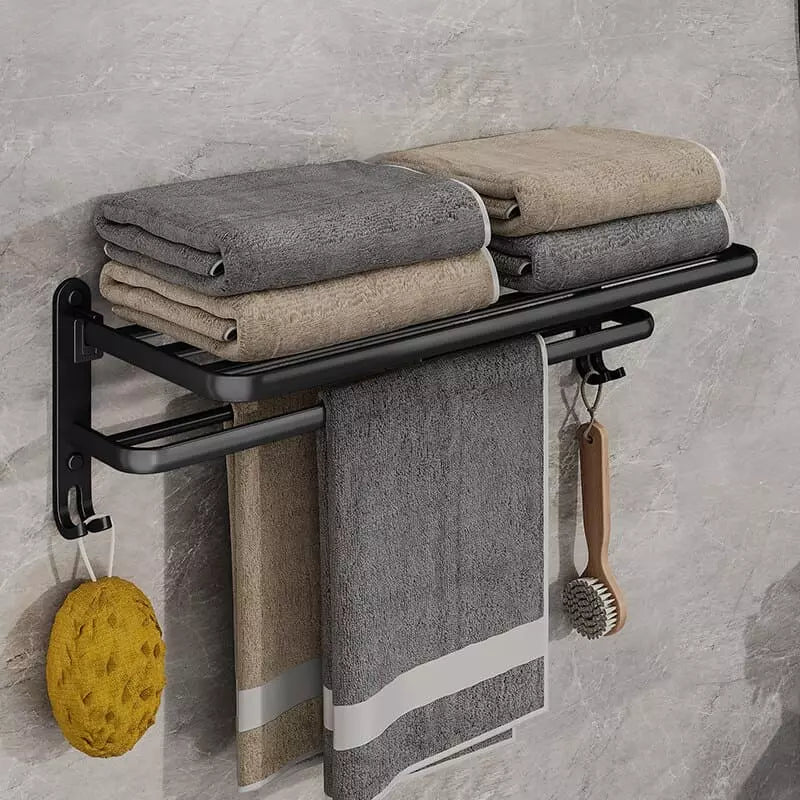 Double Retractable Aluminum Bathroom Towel Holder