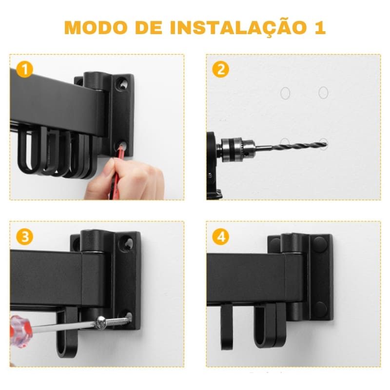 Wall-Mounted Retractable Aluminum Clothes Drying Rack