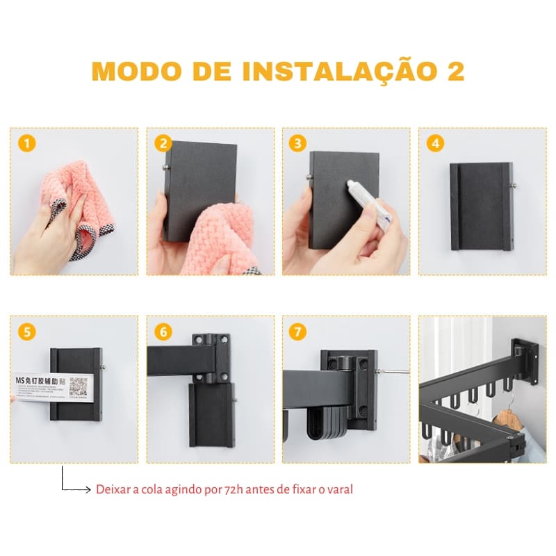 Wall-Mounted Retractable Aluminum Clothes Drying Rack