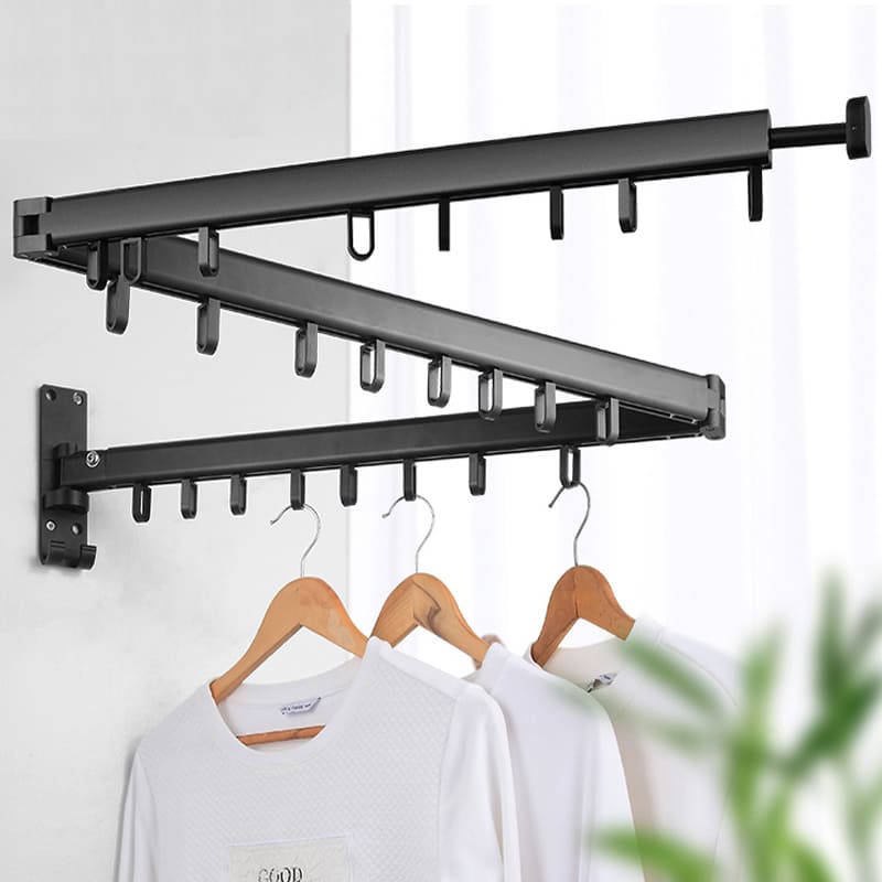 Wall-Mounted Retractable Aluminum Clothes Drying Rack