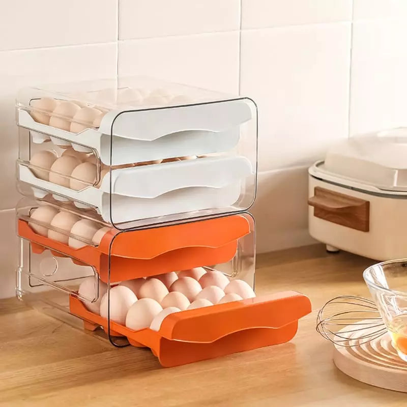 Refrigerator Organizer with Drawers and Egg Tray