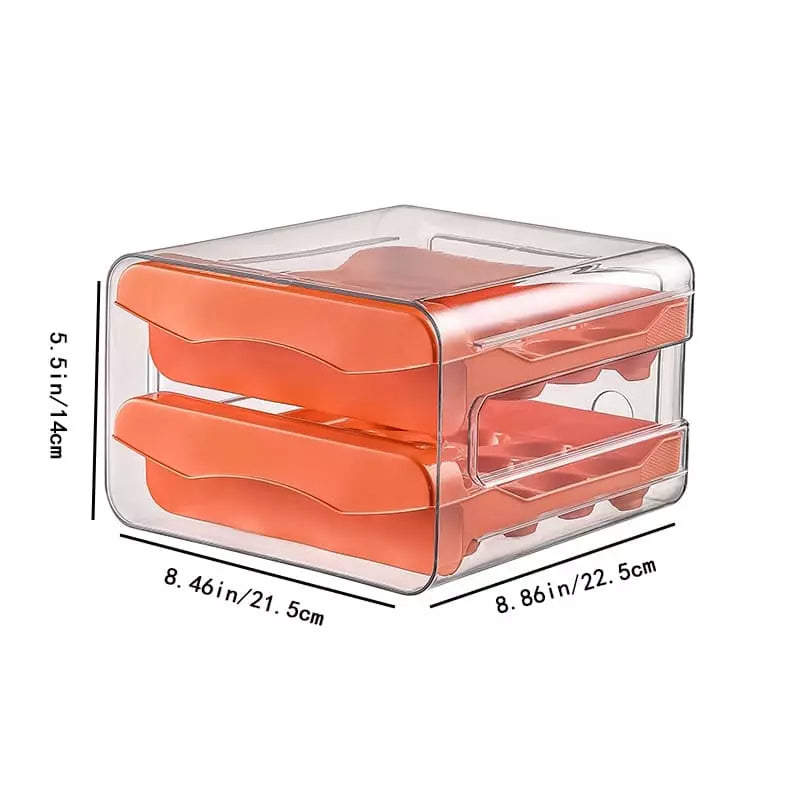 Refrigerator Organizer with Drawers and Egg Tray