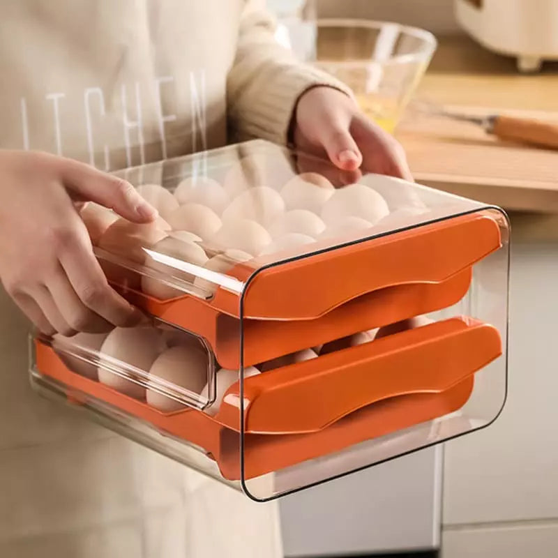 Refrigerator Organizer with Drawers and Egg Tray
