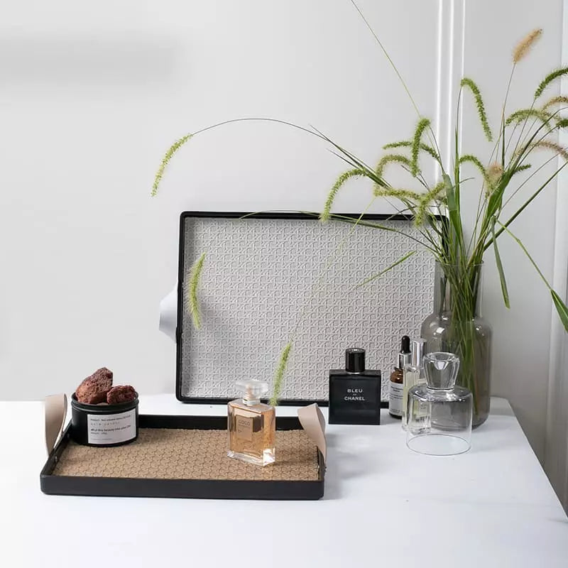 Rectangular Decorative Tray for Bathroom/Living Room with Handle