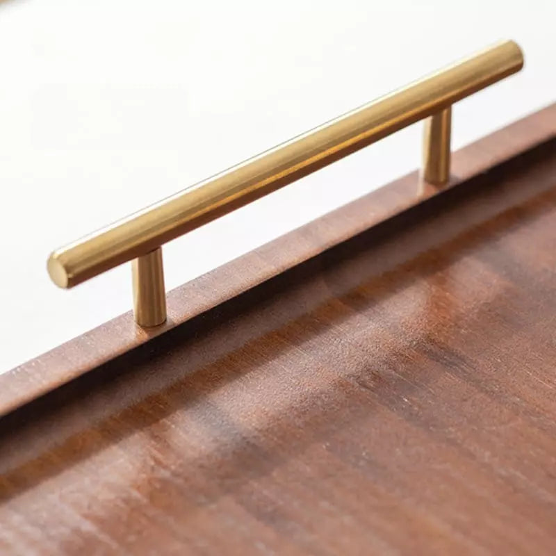 Rectangular Wooden Decorative Tray with Handle