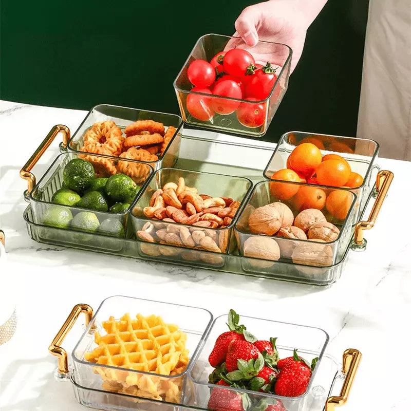 Multifunctional Snack Tray with Storage Containers
