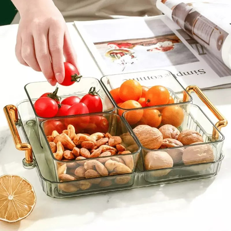 Multifunctional Snack Tray with Storage Containers
