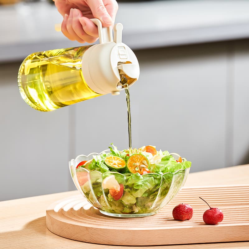 Oil Sprayer Dispenser Oil and Vinegar Holder 2-in-1