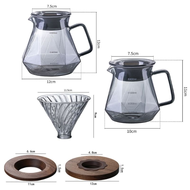 Glass Coffee Bottle Borosilicate Coffee Dripper Hario V60