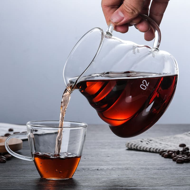Borosilicate Glass Coffee Mug with Hario V60 Type Coffee Dripper