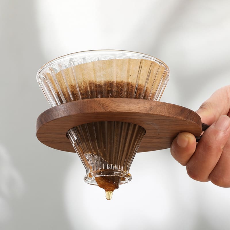 Borosilicate Glass Coffee Mug with Hario V60 Type Coffee Dripper