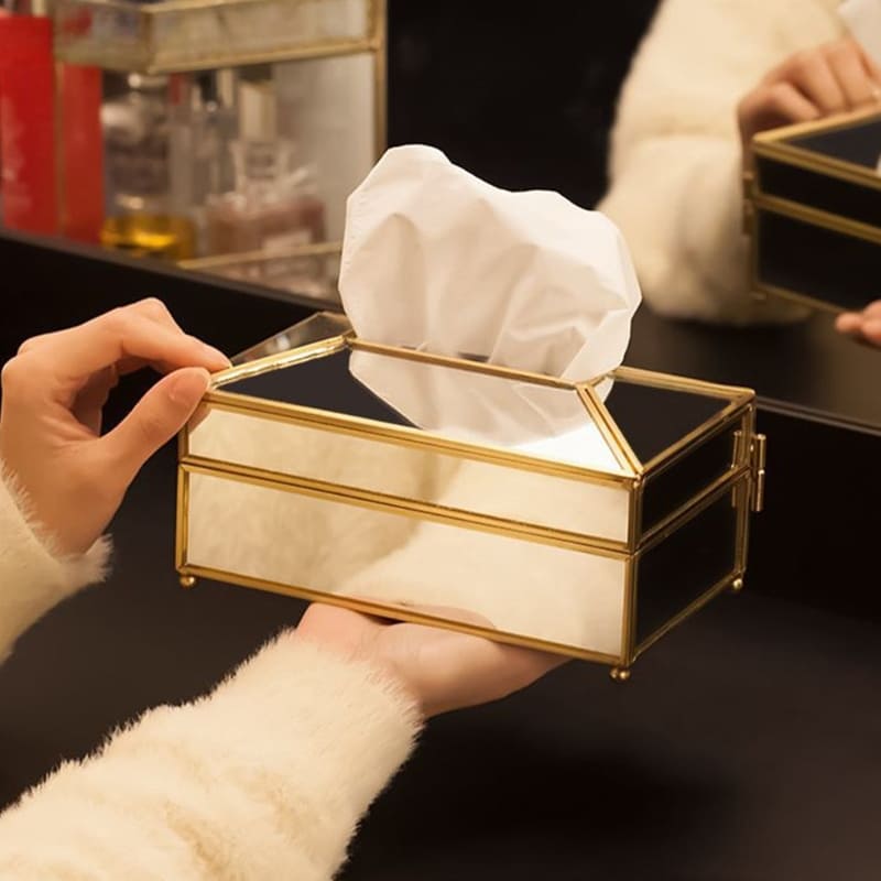Polished Mirror Wet Wipe and Tissue Box