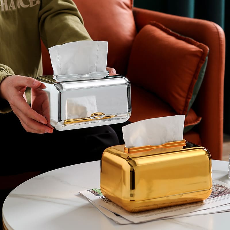 Chrome Dispenser Box for Wet Wipes and Paper