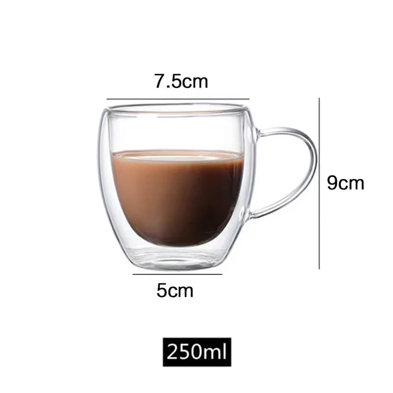 Double Wall Glass Mug Coffee Tea Corner