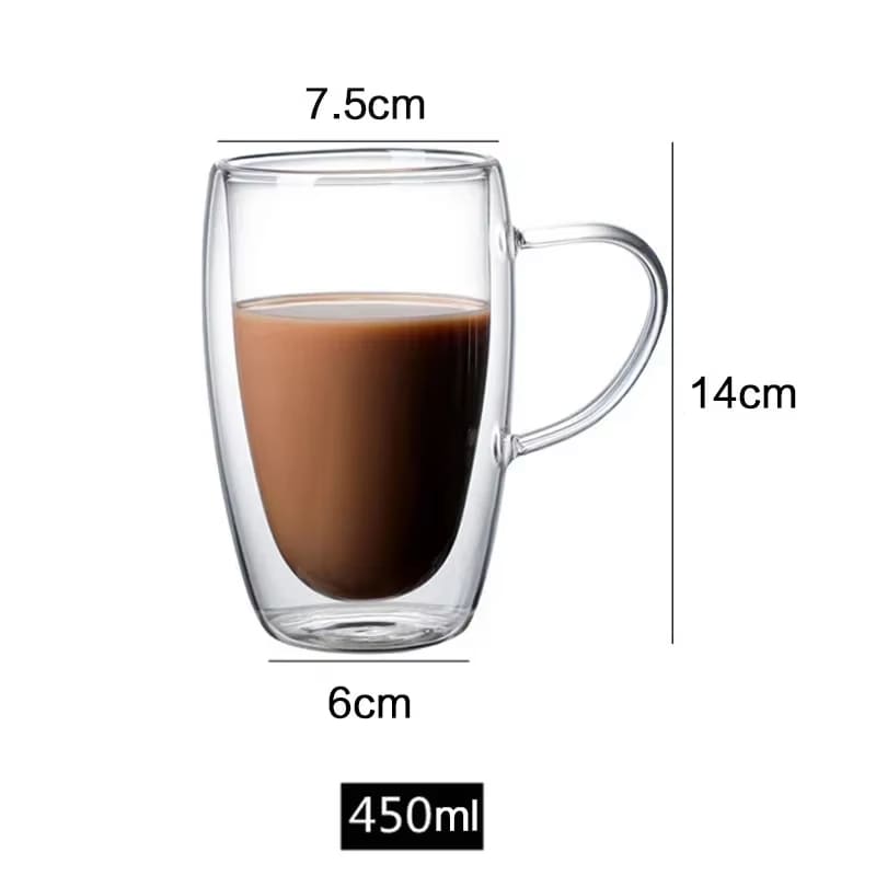 Double Wall Glass Mug Coffee Tea Corner