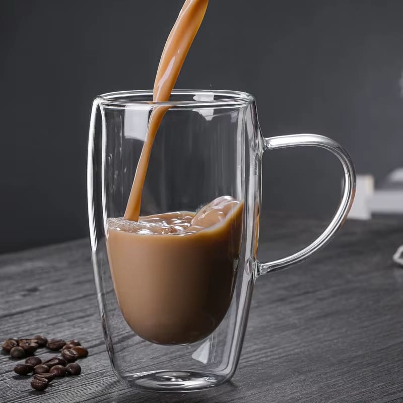Double Wall Glass Mug Coffee Tea Corner