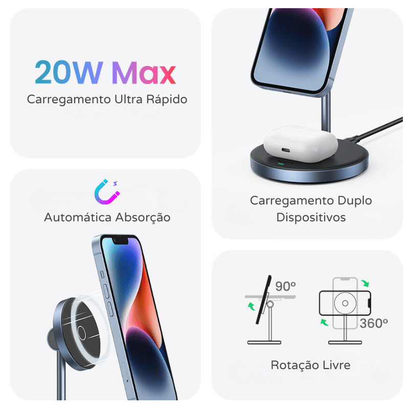 Magnetic Wireless Charger for iPhone and AirPods