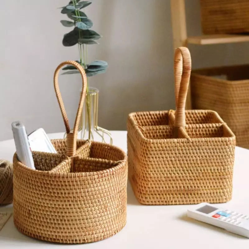 Handmade Rattan Wicker Storage Basket