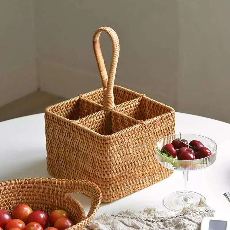 Handmade Rattan Wicker Storage Basket