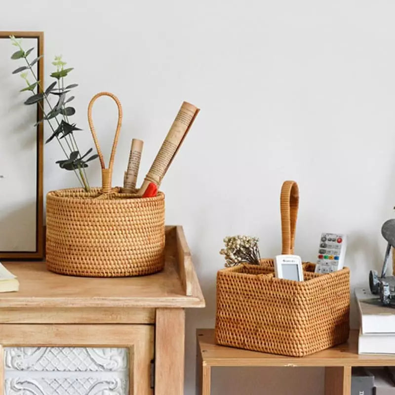Handmade Rattan Wicker Storage Basket