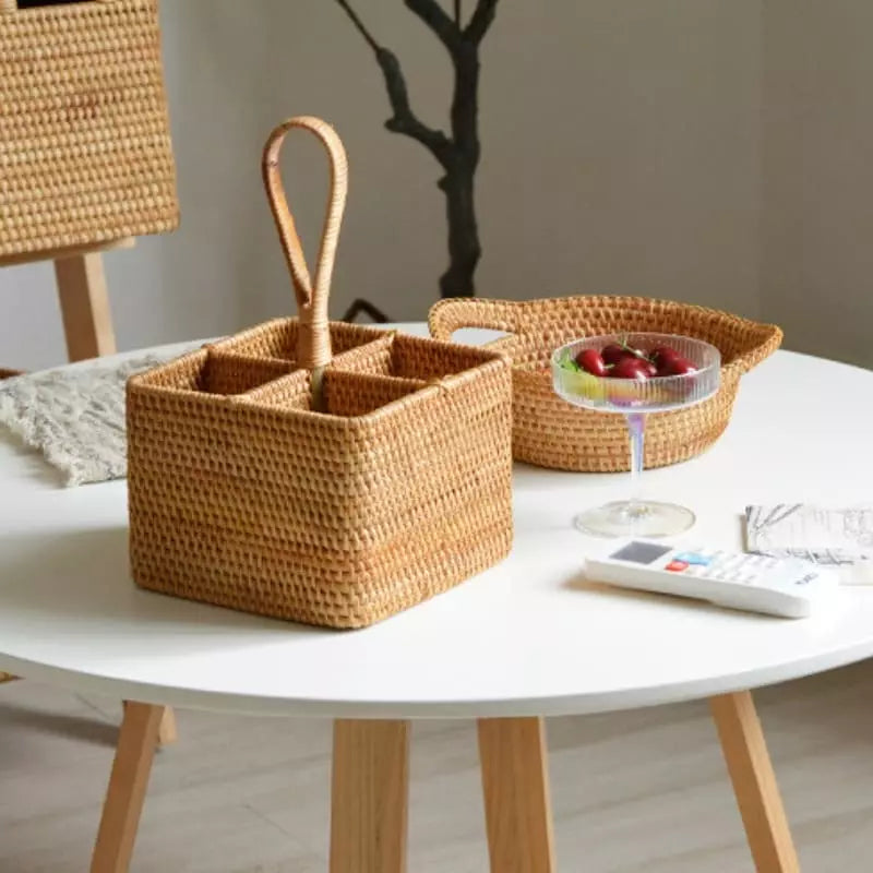 Handmade Rattan Wicker Storage Basket