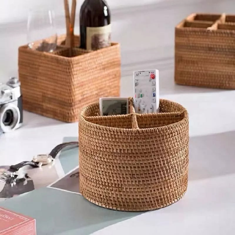 Handmade Rattan Wicker Storage Basket