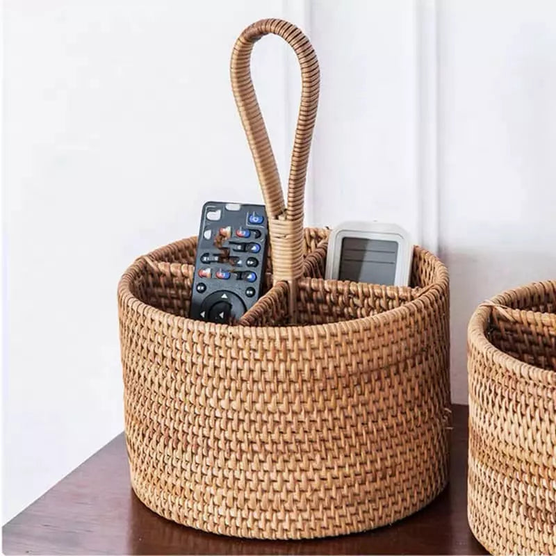Handmade Rattan Wicker Storage Basket