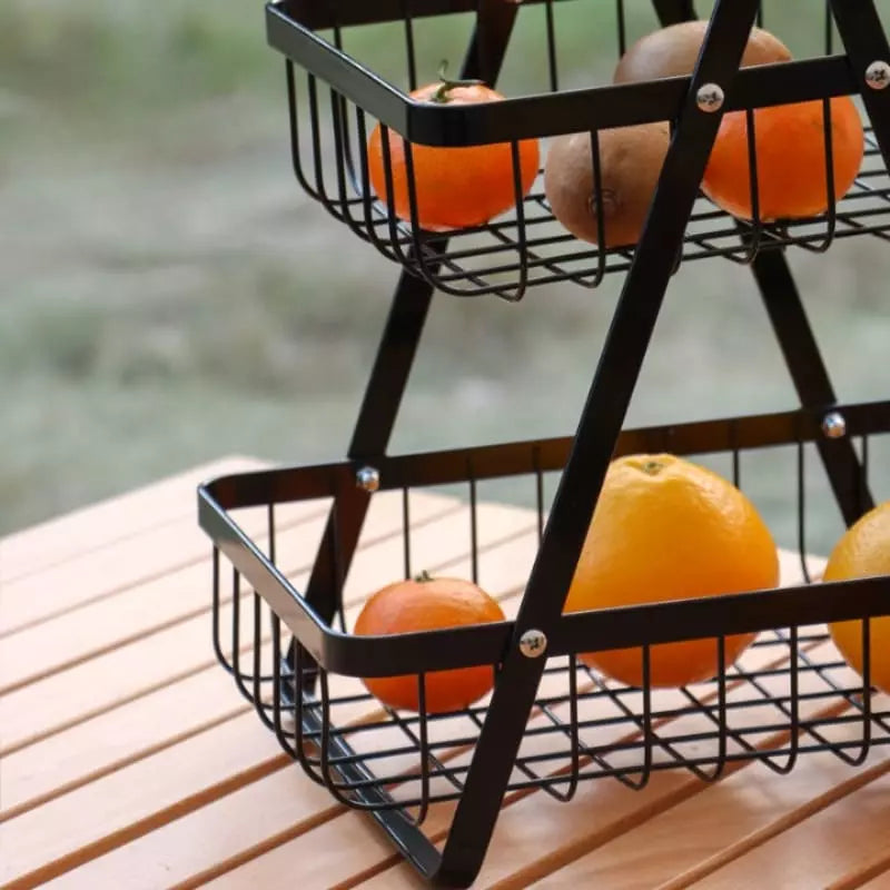 Two-Level Fruit Basket Table Fruit Bowl Polyresin