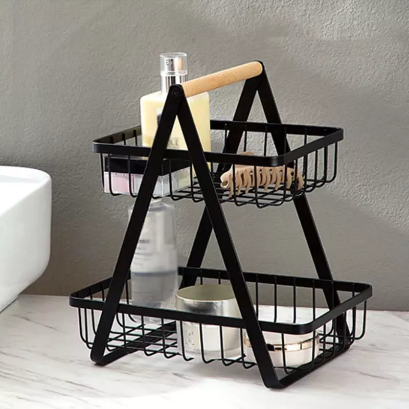 Two-Level Fruit Basket Table Fruit Bowl Polyresin