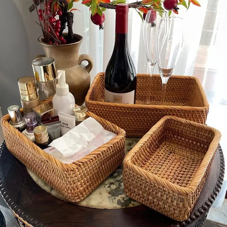 Handmade Polihousi Wicker Rattan Straw Basket