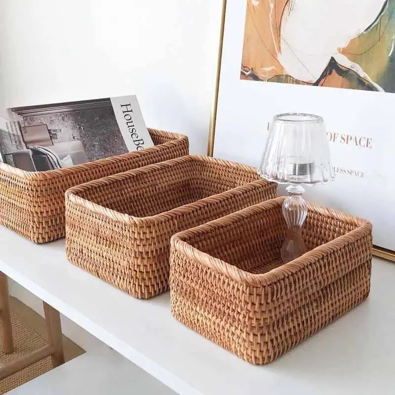 Handmade Polihousi Wicker Rattan Straw Basket