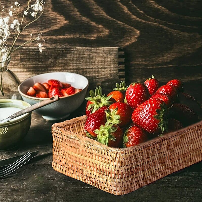Handmade Polihousi Wicker Rattan Straw Basket
