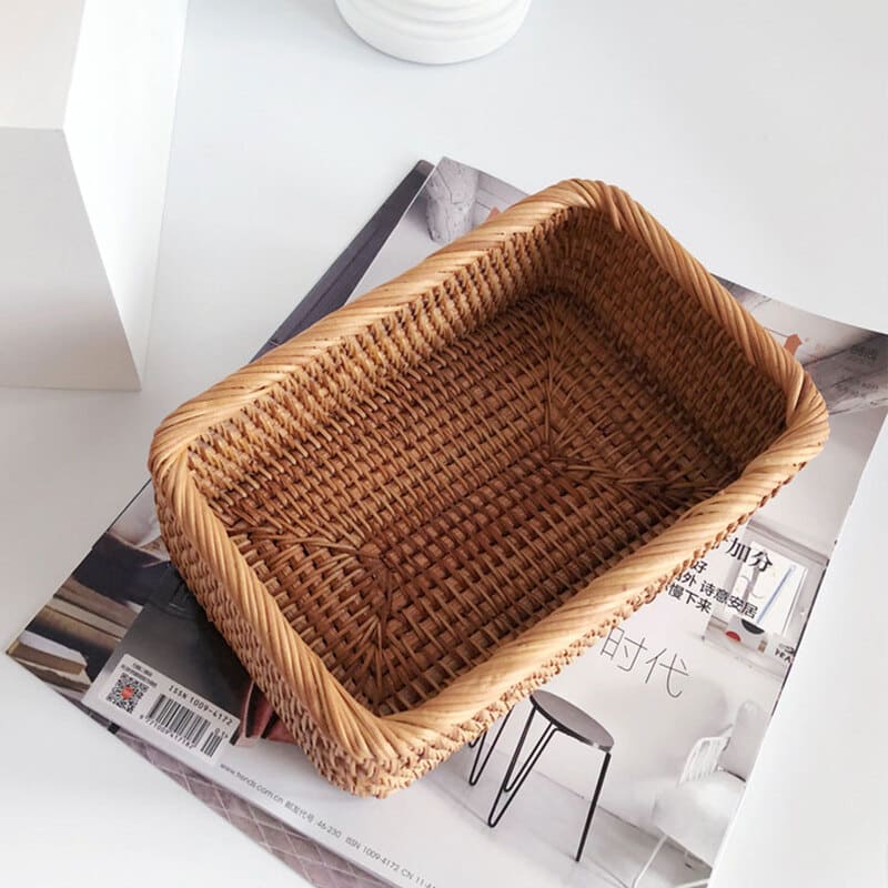 Handmade Polihousi Wicker Rattan Straw Basket