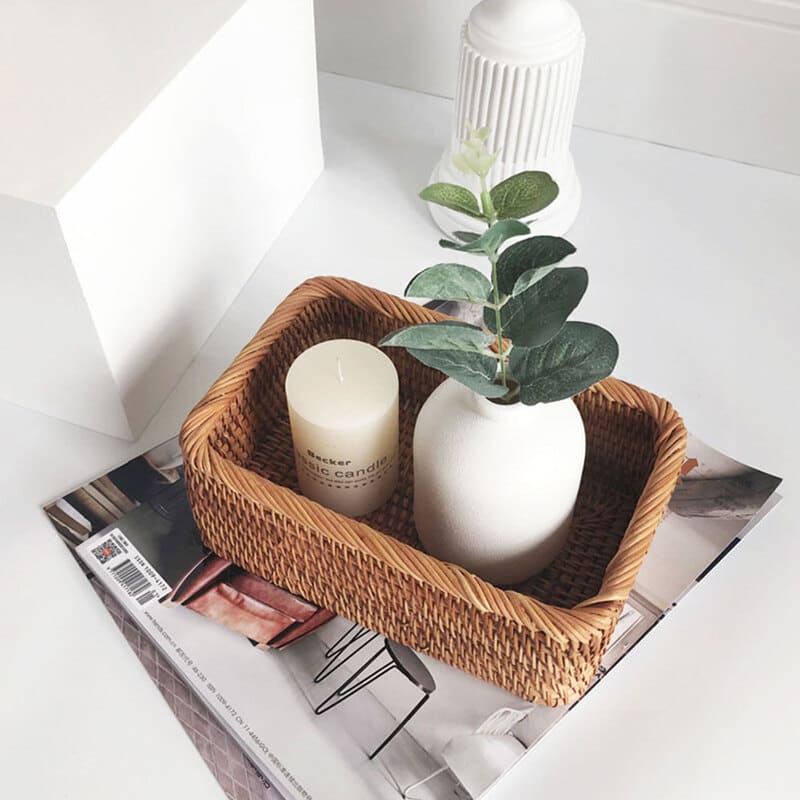 Handmade Polihousi Wicker Rattan Straw Basket