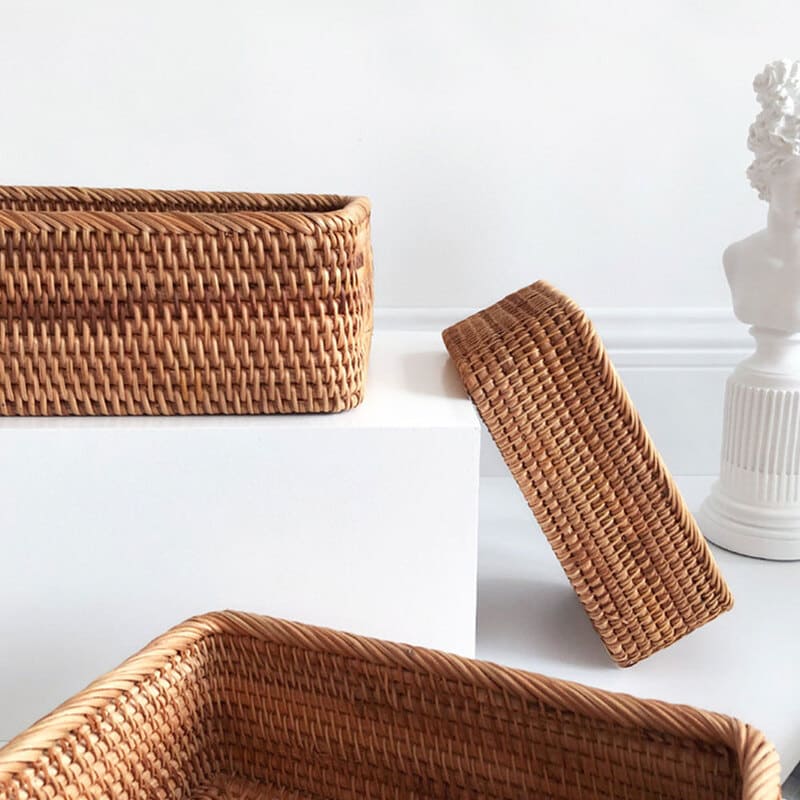 Handmade Polihousi Wicker Rattan Straw Basket
