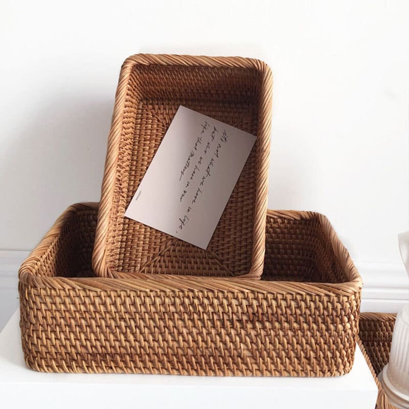 Handmade Polihousi Wicker Rattan Straw Basket