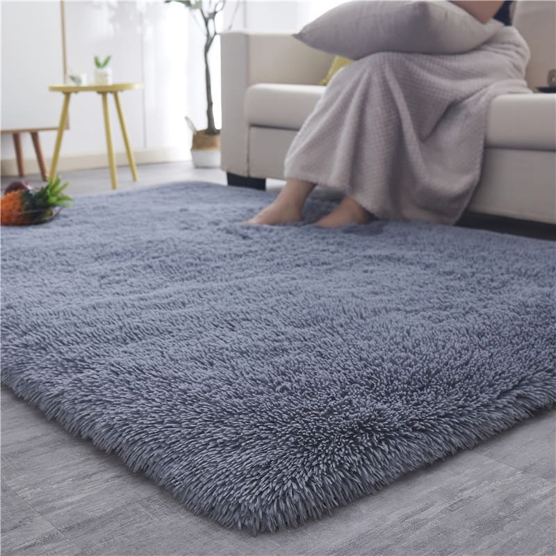 Plain Velvet Doormat - Gray