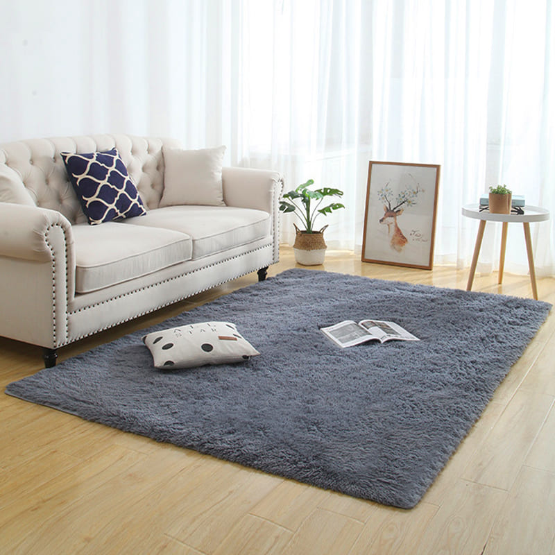 Plain Velvet Doormat - Gray