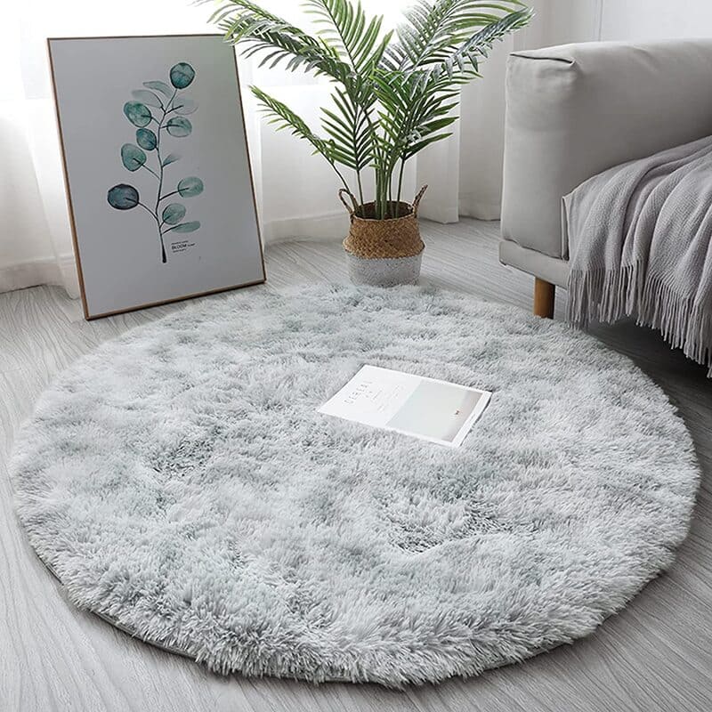 Polished Red Round Doormat - Gray Melange