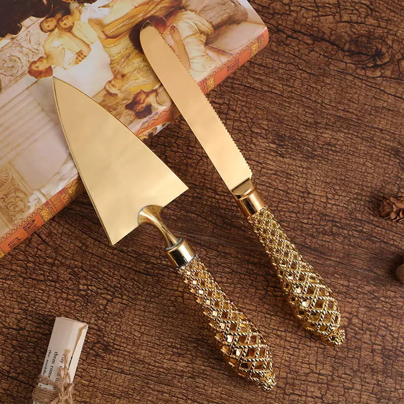 Gold Palette Knife and Spatula Set for Cake