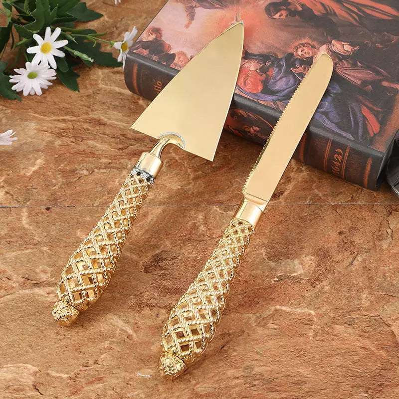 Gold Palette Knife and Spatula Set for Cake