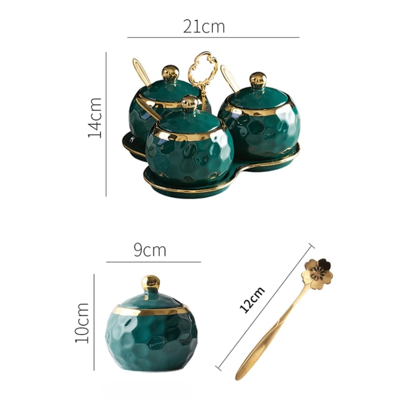 Ceramic Container Set Sugar and Salt Shaker Kit