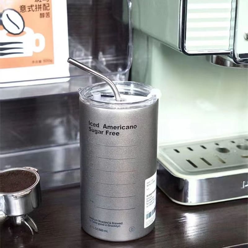 Polished Steel Coffee Thermal Mug with Leak-Proof Lid