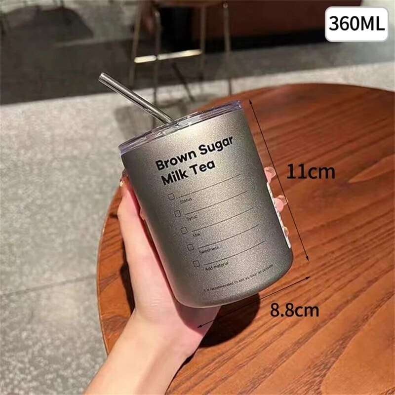 Polished Steel Coffee Thermal Mug with Leak-Proof Lid
