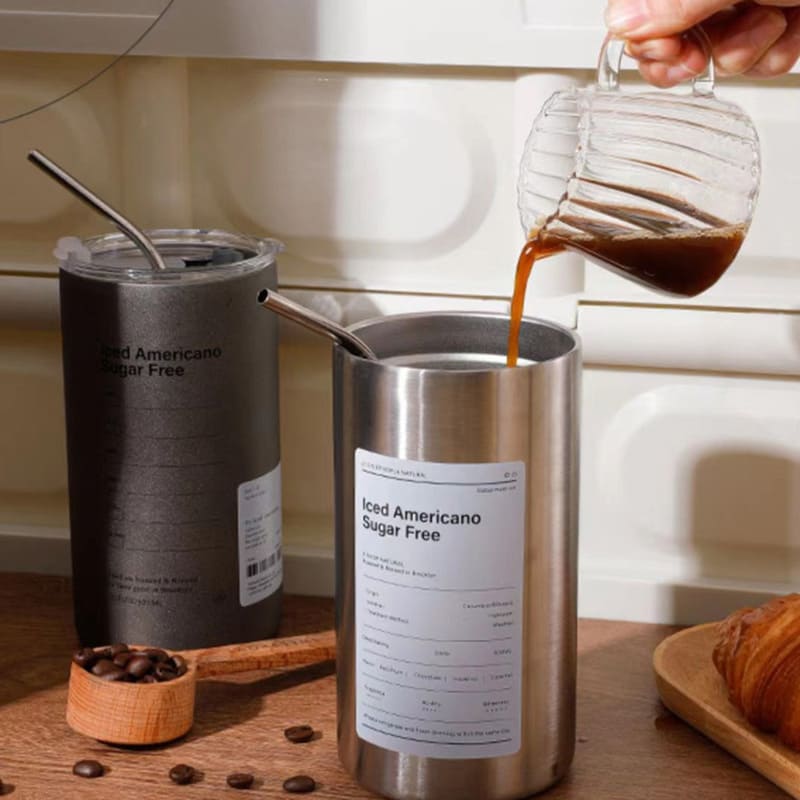 Polished Steel Coffee Thermal Mug with Leak-Proof Lid