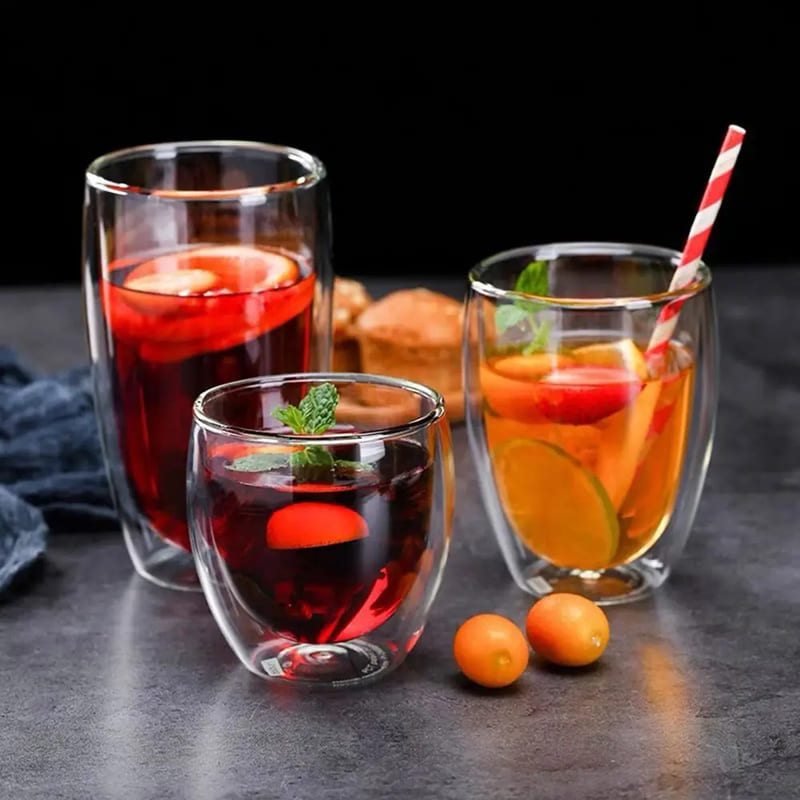 Double-Walled Glass Cup for Coffee and Tea